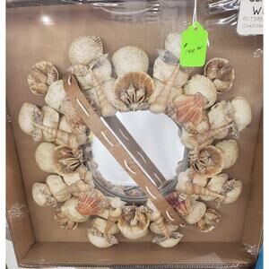 Handmade 12" Indoor/Outdoor Seashell & Beach Sand Centerpiece/Wall Hanging.